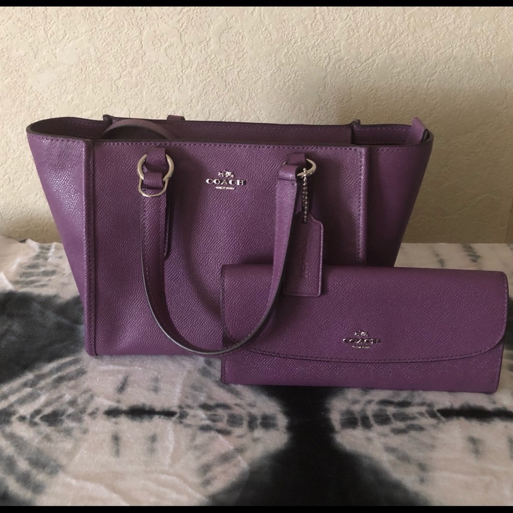 Coach Carryall 21 and wallet in Berry